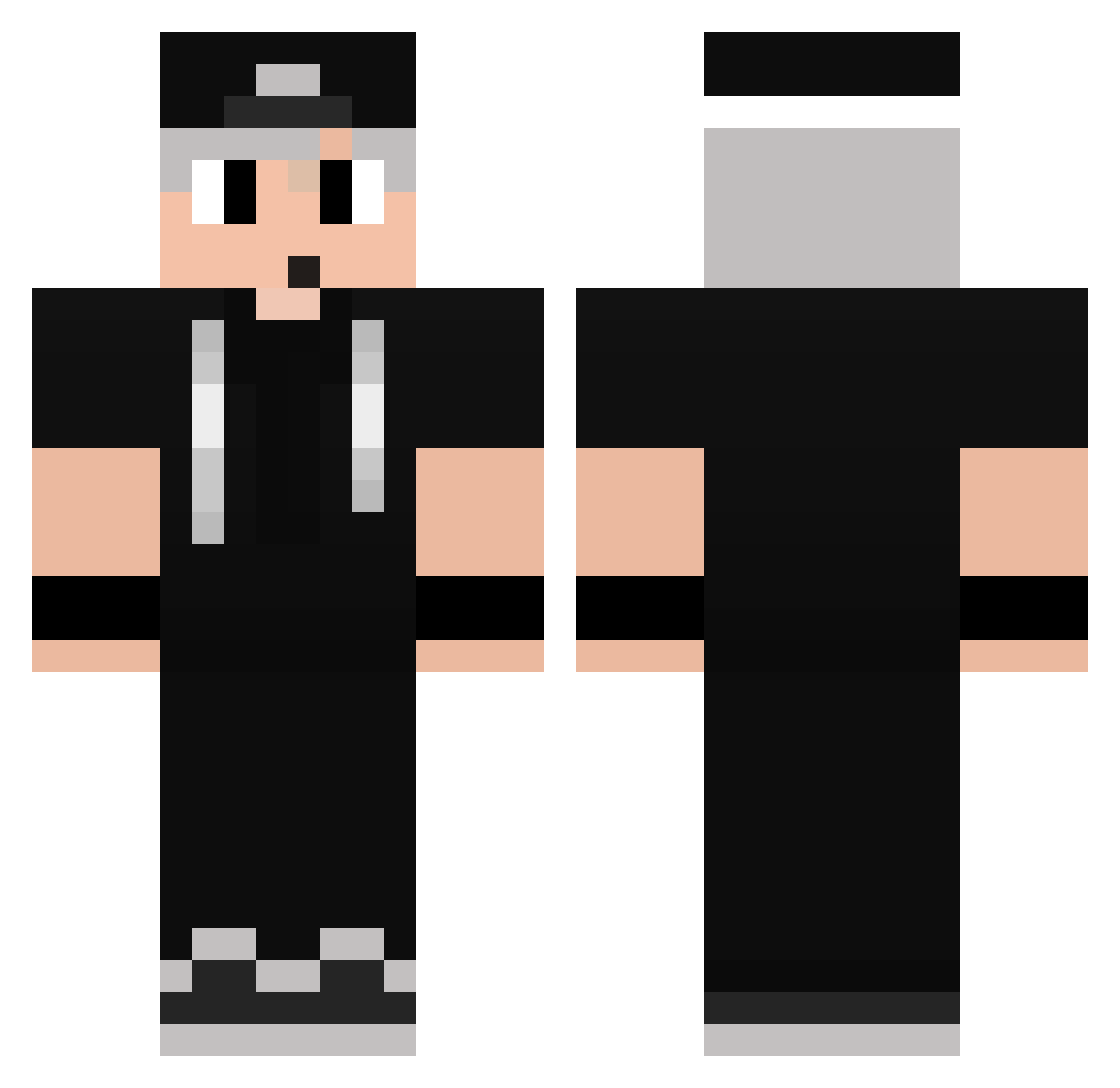b1nofps Minecraft skin, front and back view