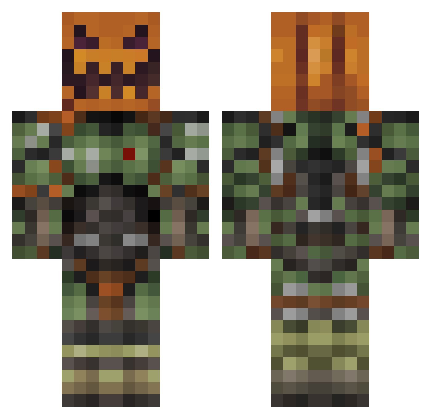 JJSnav Minecraft skin, front and back view