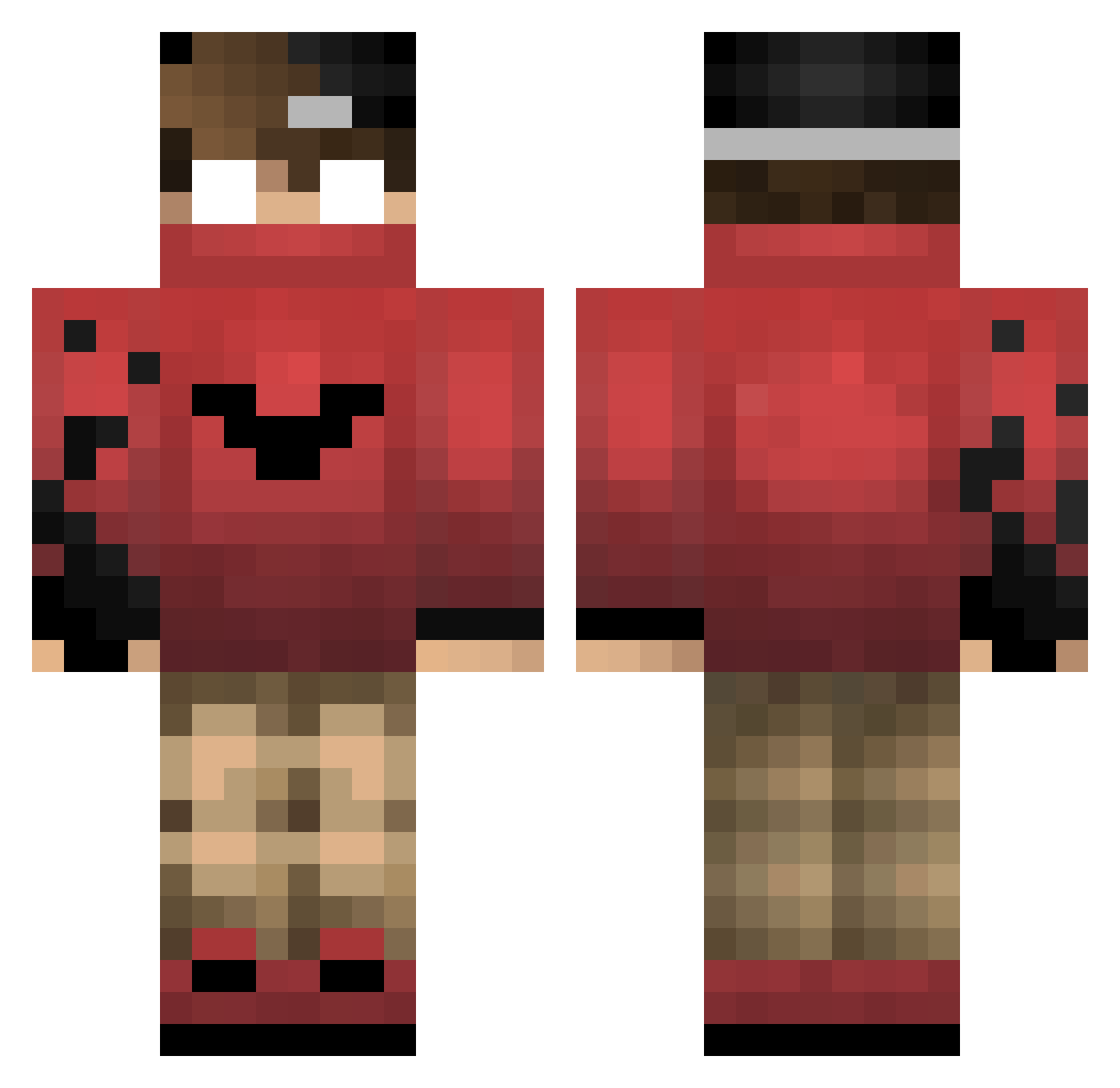 Curds Minecraft skin, front and back view