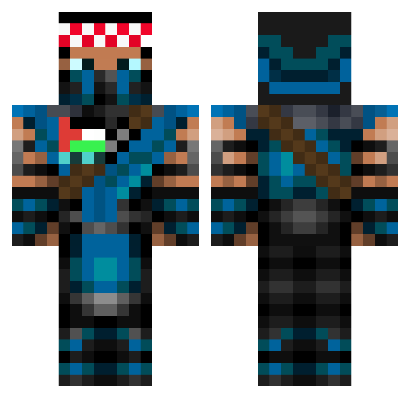 jackz1326 Minecraft skin, front and back view