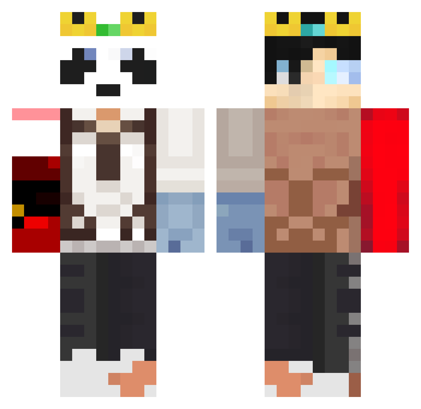 bobranfy Minecraft skin, front and back view
