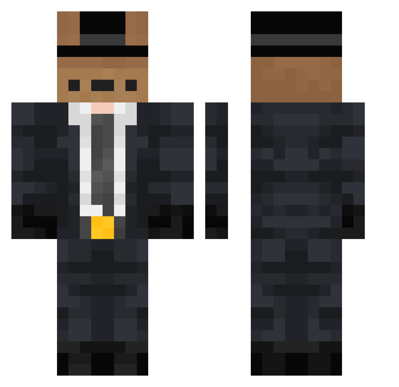 Nezoka91 Minecraft skin, front and back view