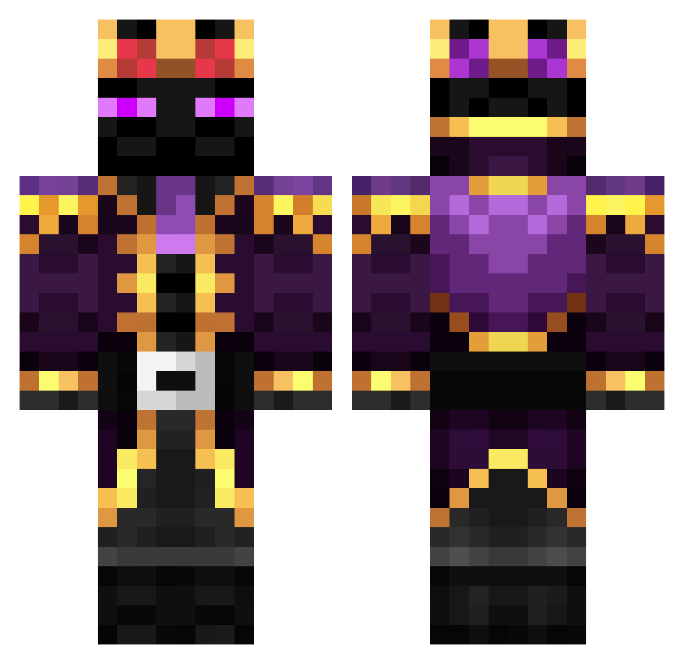 LeadingScissors Minecraft skin, front and back view