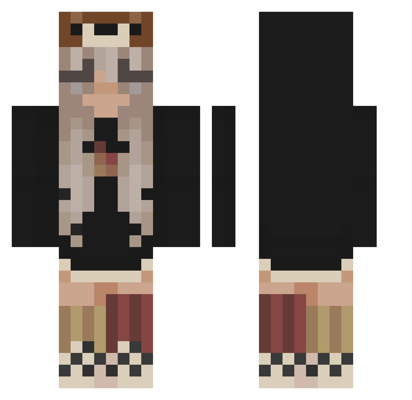 Appalls Minecraft skin, front and back view
