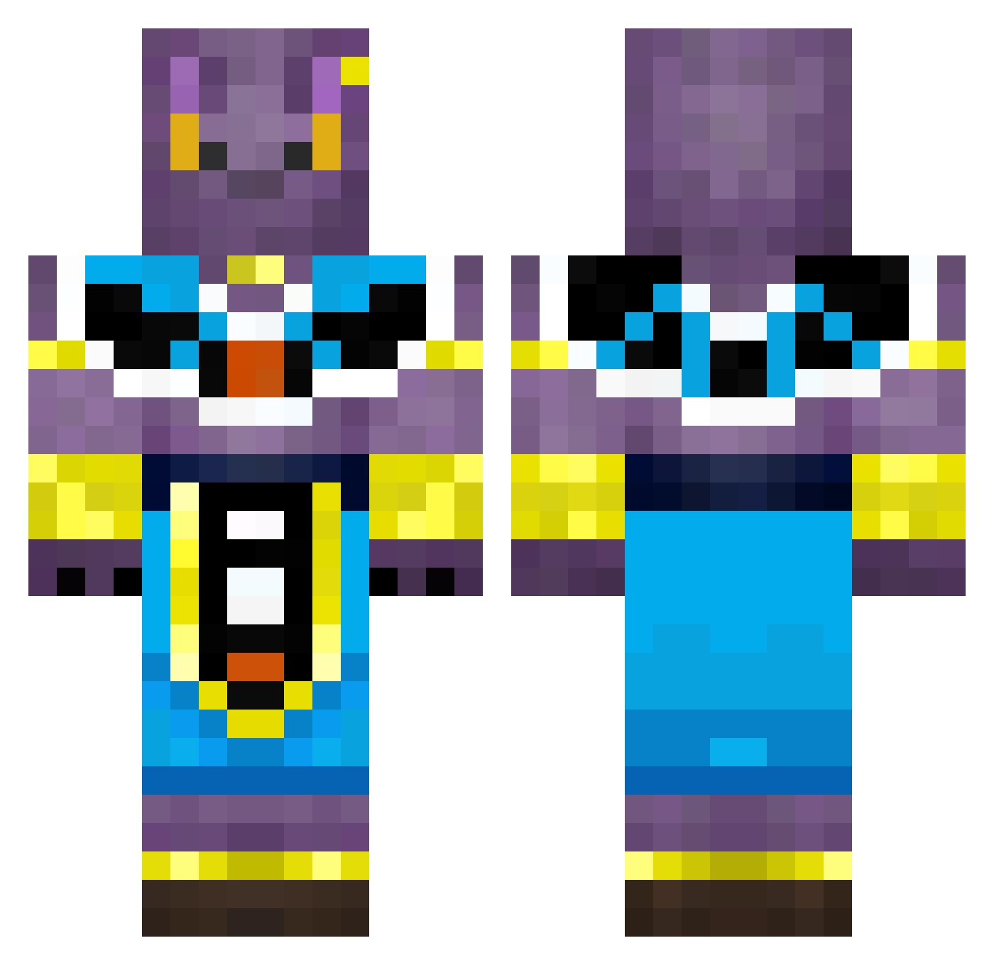 Krawnch Minecraft skin, front and back view