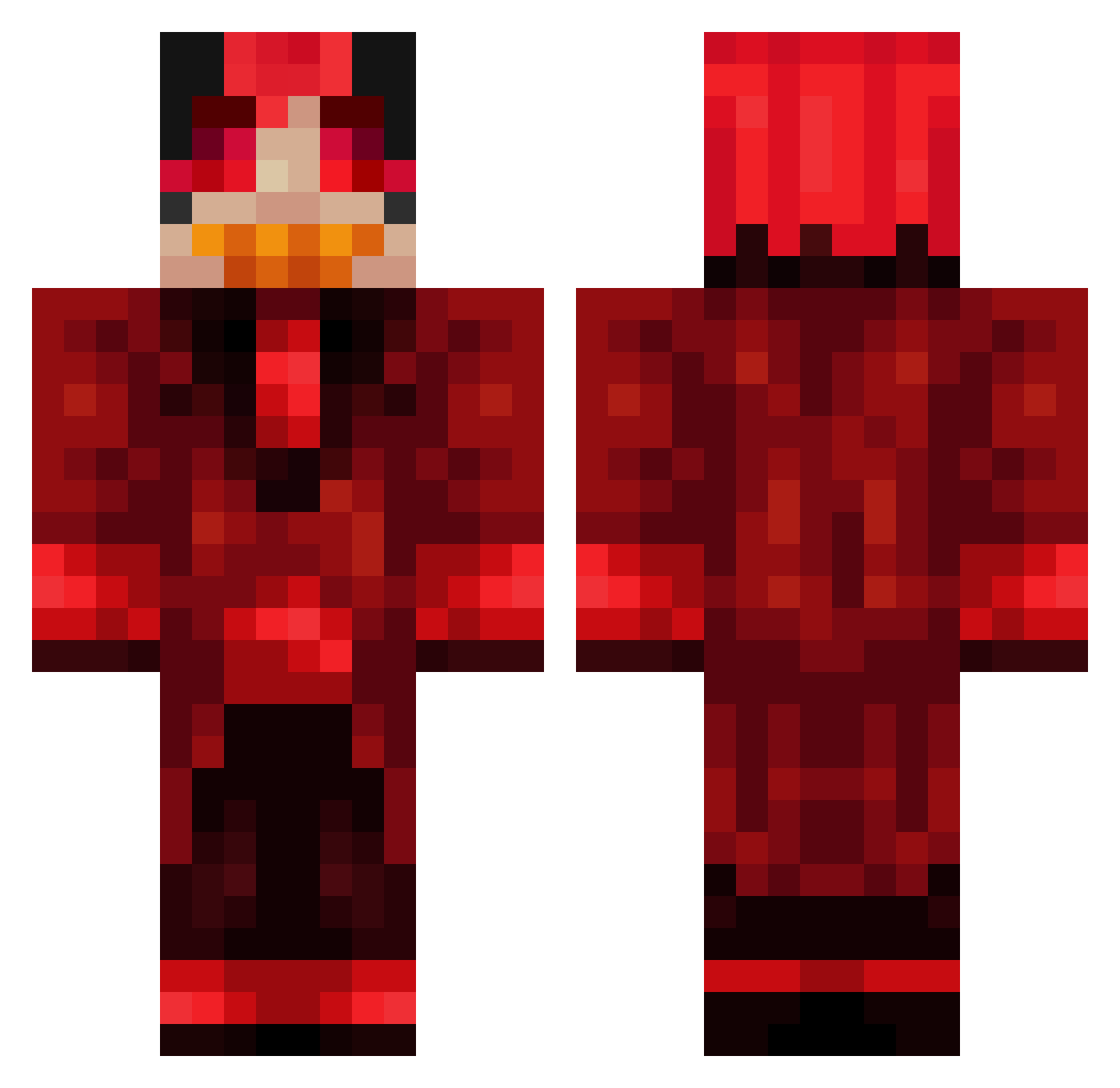 TrayBacked80 Minecraft skin, front and back view