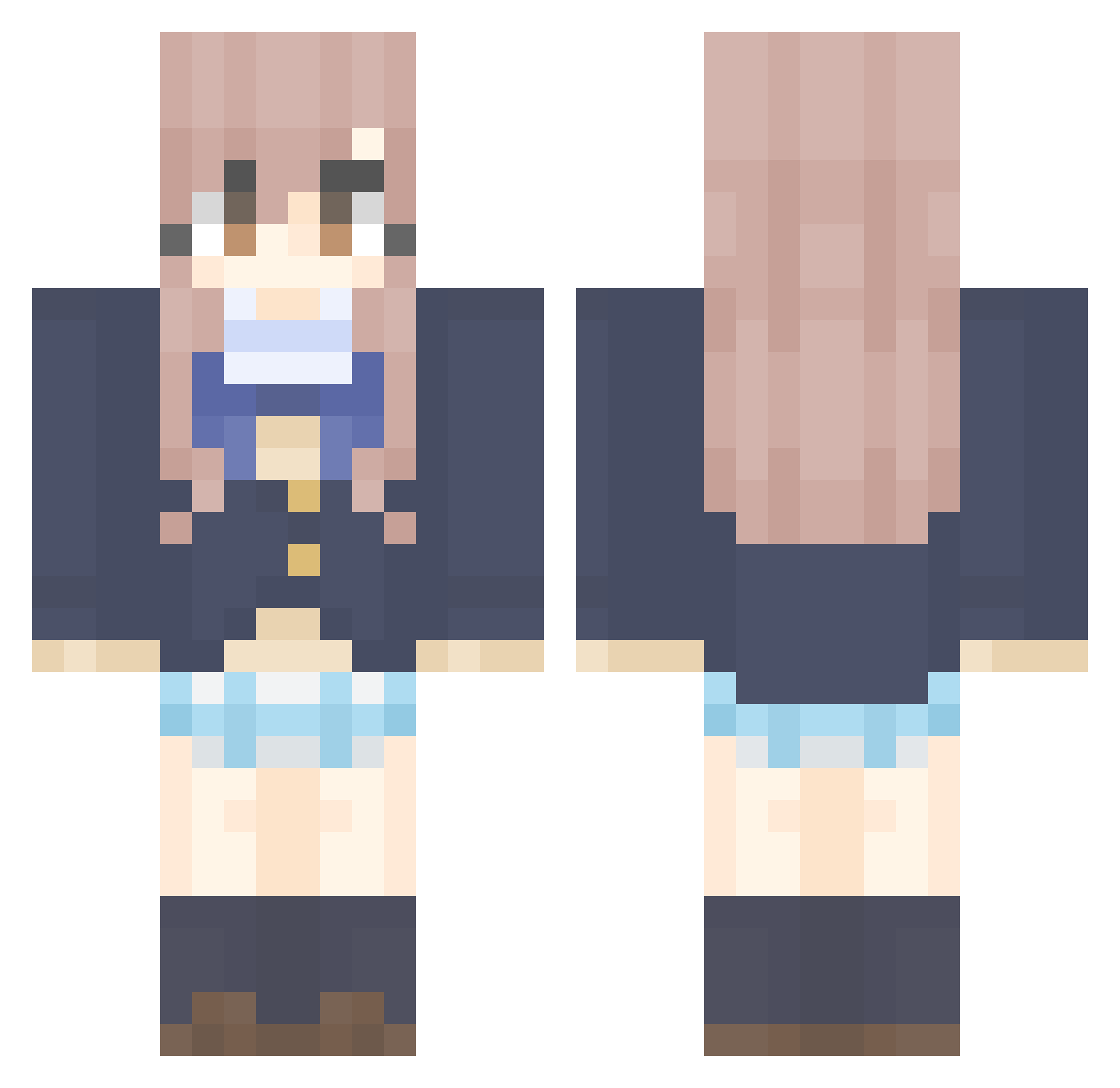 nishimiya12 Minecraft skin, front and back view