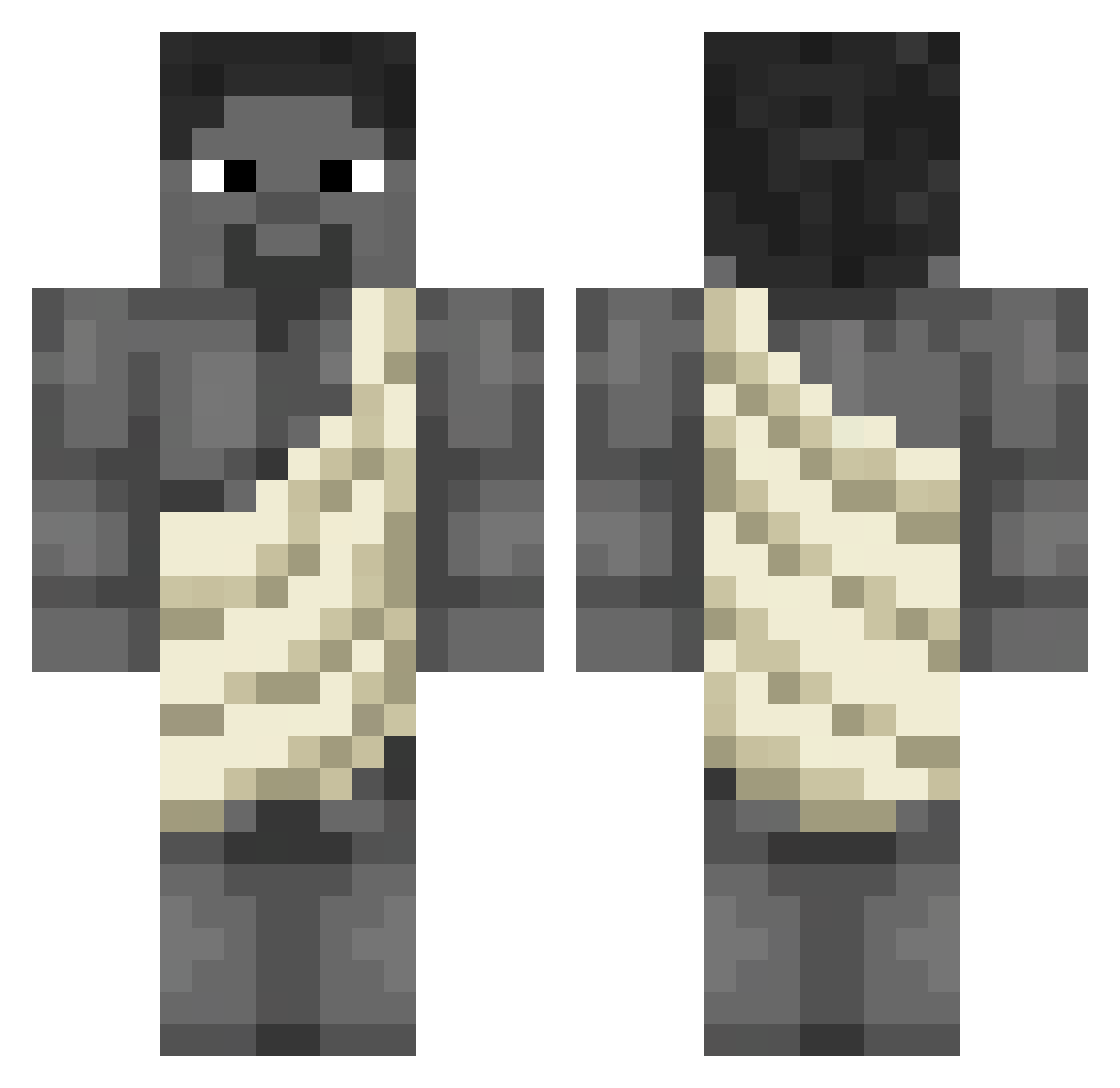 yooastrot Minecraft skin, front and back view