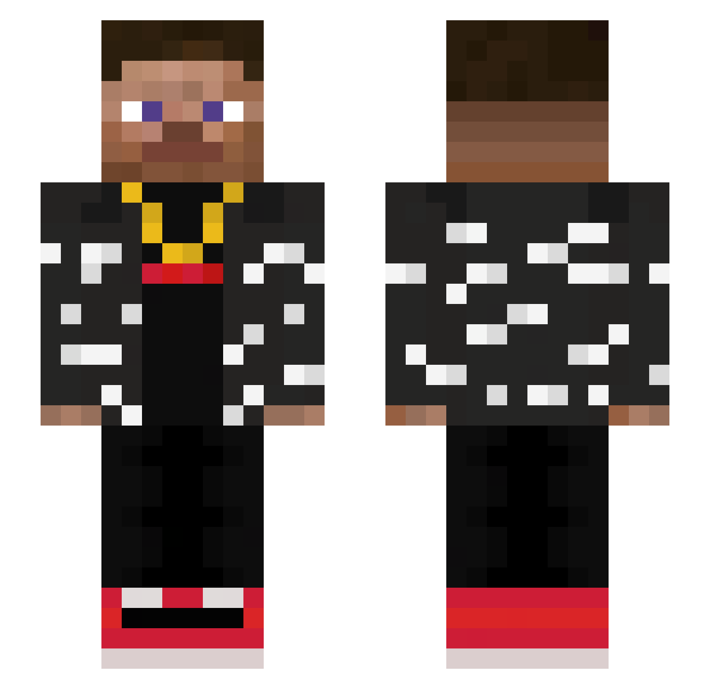 ehvz Minecraft skin, front and back view