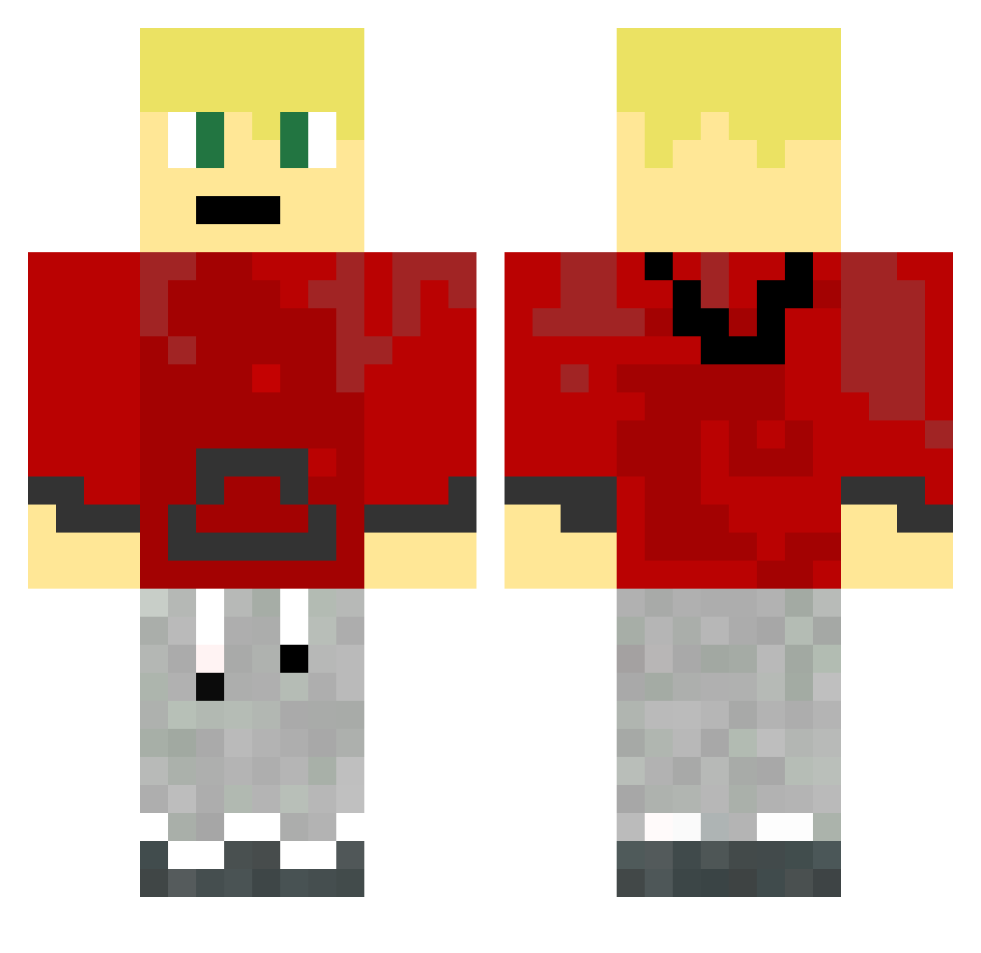 yeet_gamer Minecraft skin, front and back view