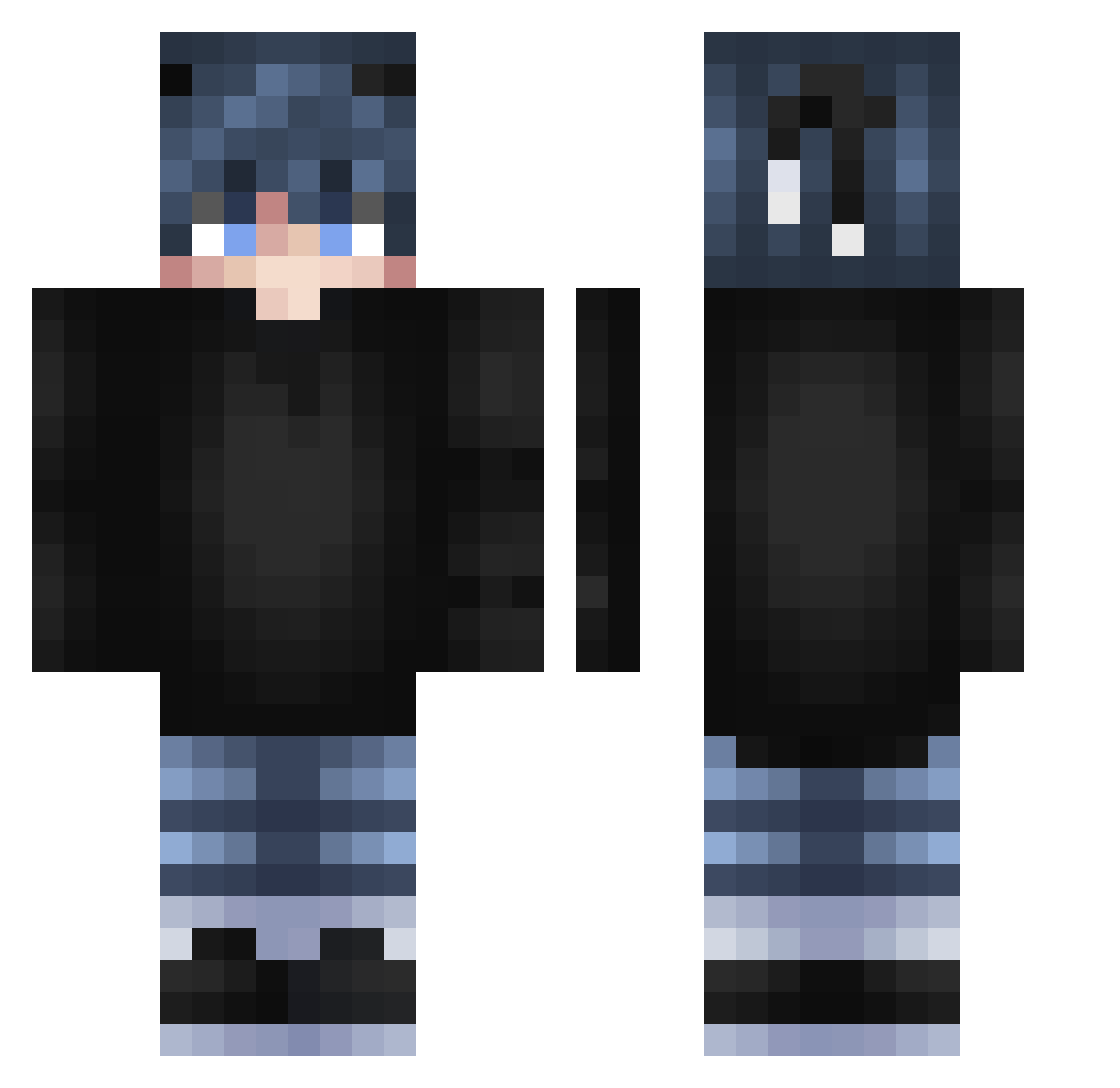 CexyJu Minecraft skin, front and back view