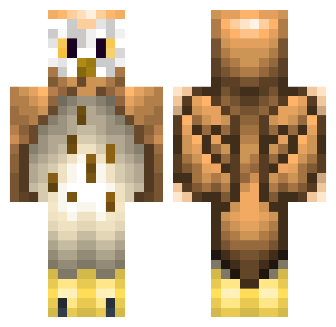 0wls Minecraft skin, front and back view