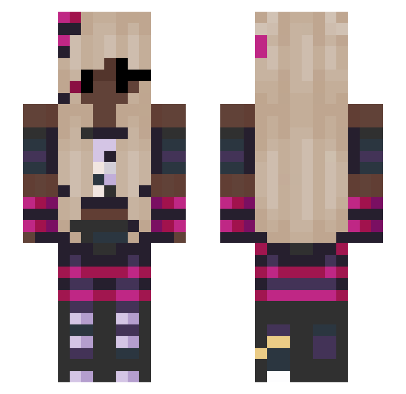 vxb33e Minecraft skin, front and back view