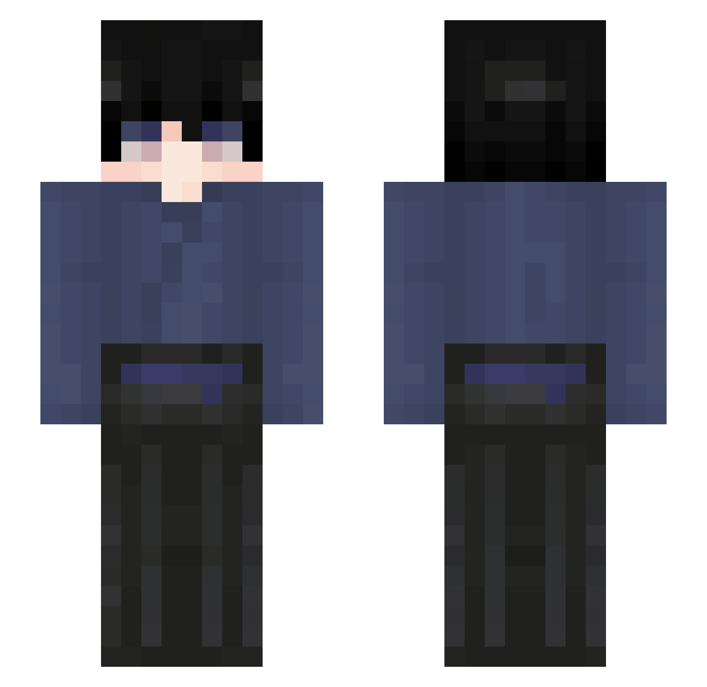 Sykrooo Minecraft skin, front and back view