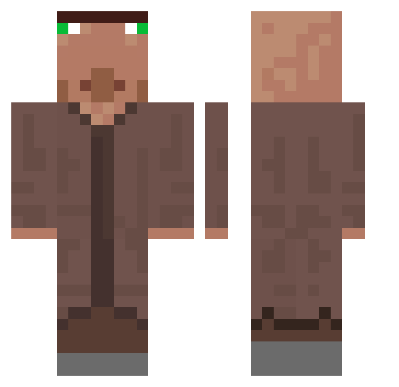Zyren_1 Minecraft skin, front and back view