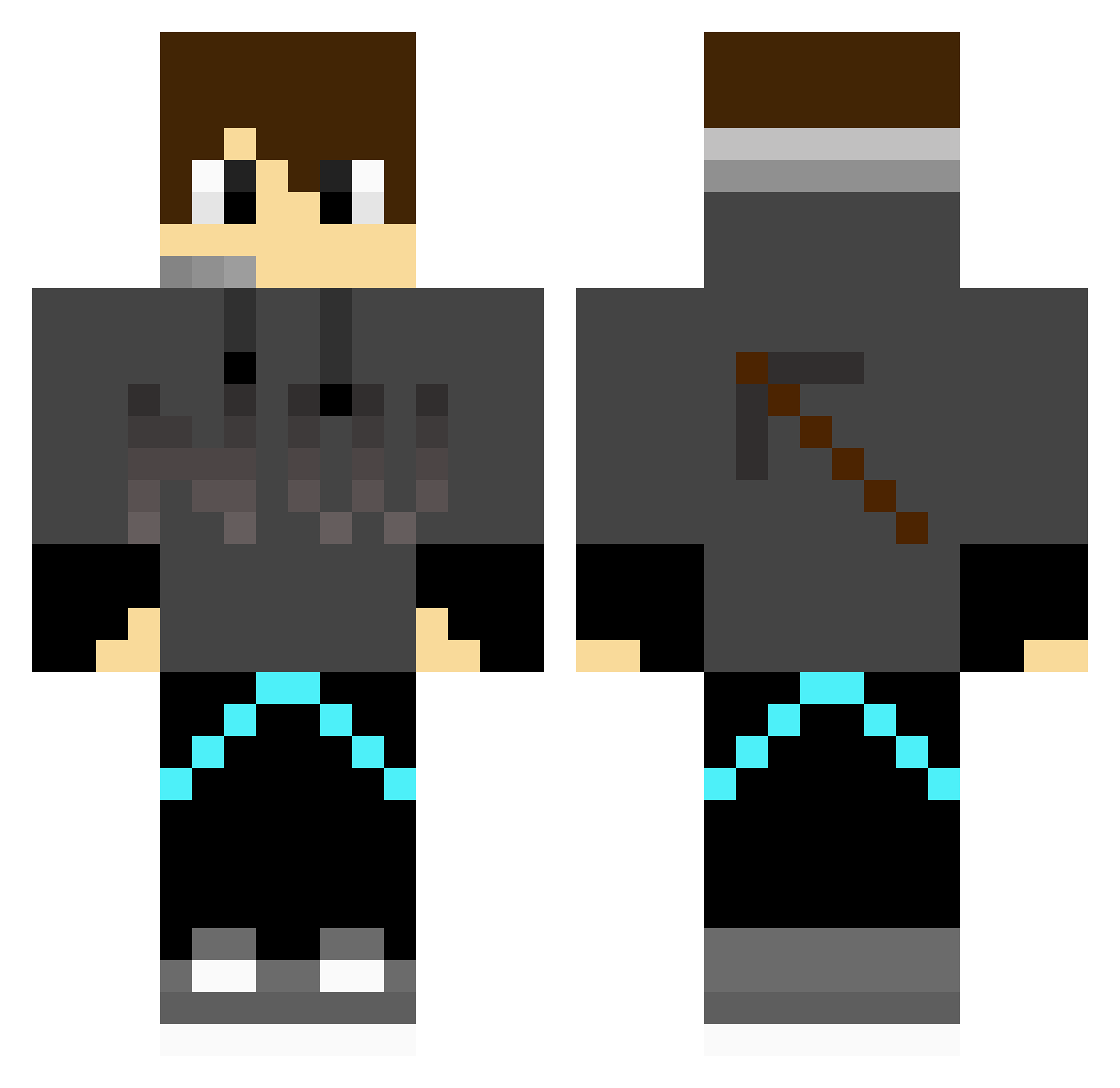 SantyCasper Minecraft skin, front and back view