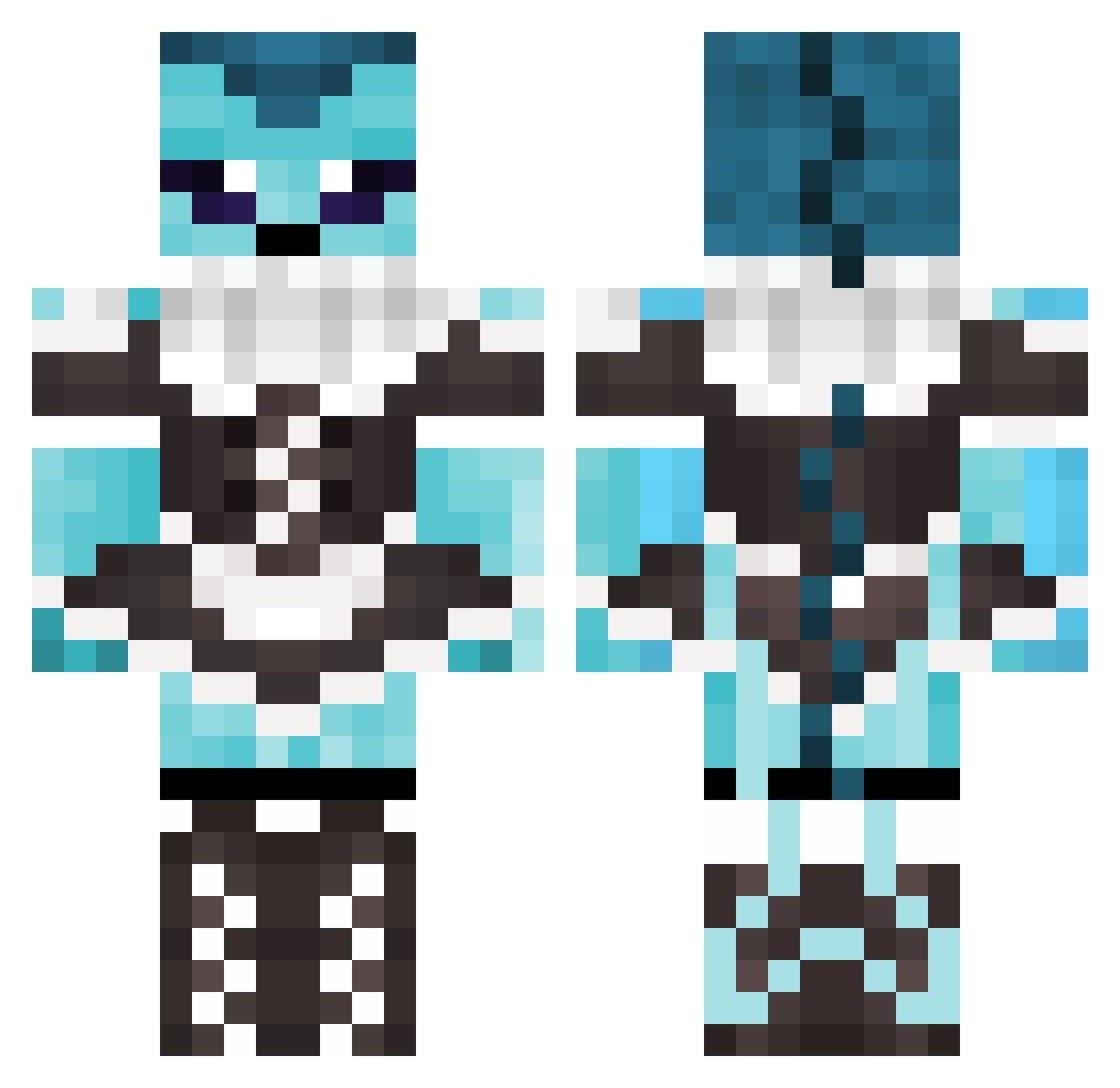 BizzareFruit Minecraft skin, front and back view