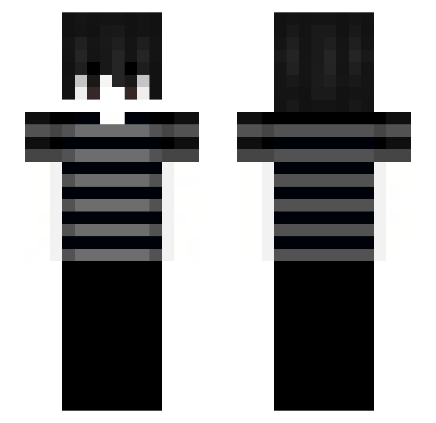 Yannzito Minecraft skin, front and back view