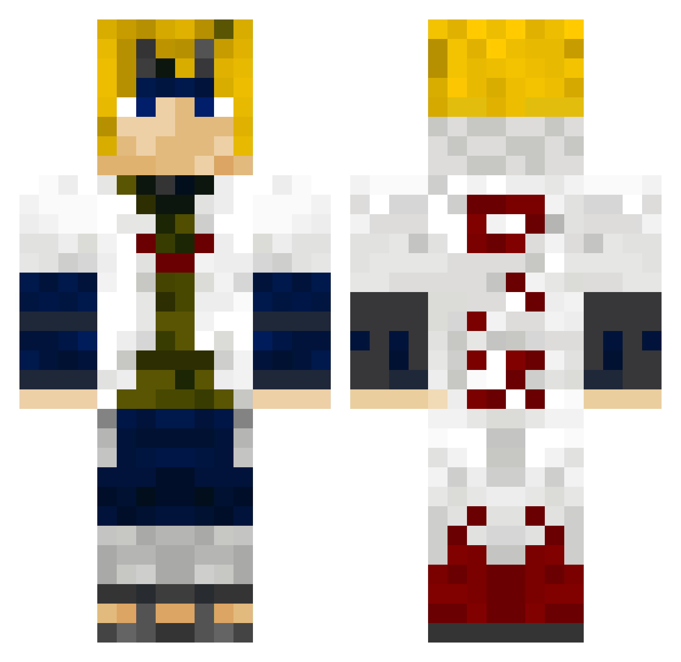 Miskino_Pepito Minecraft skin, front and back view