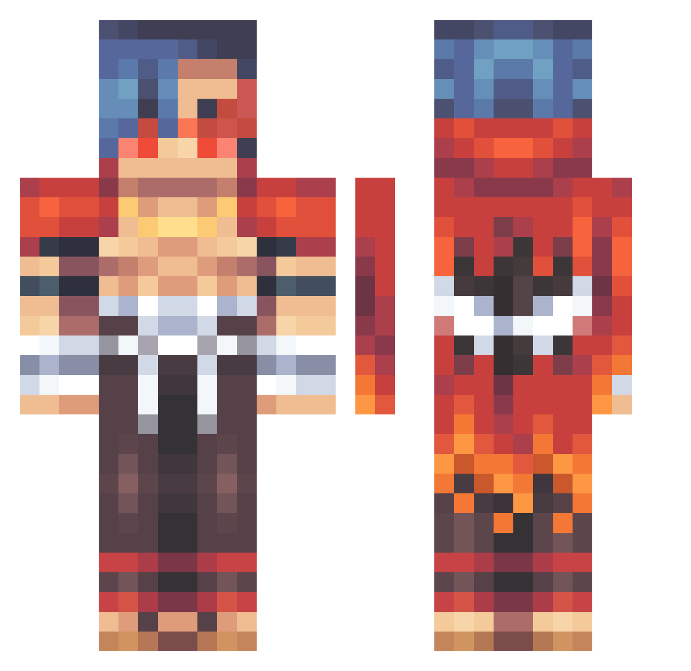 Rustybones08 Minecraft skin, front and back view