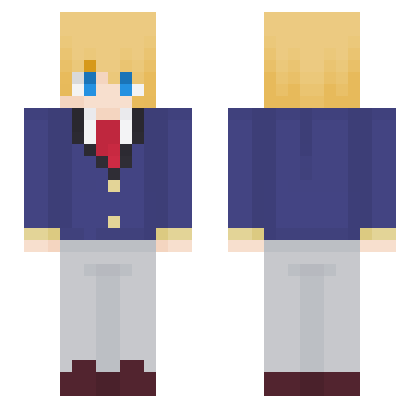 N0Skillzzzz Minecraft skin, front and back view