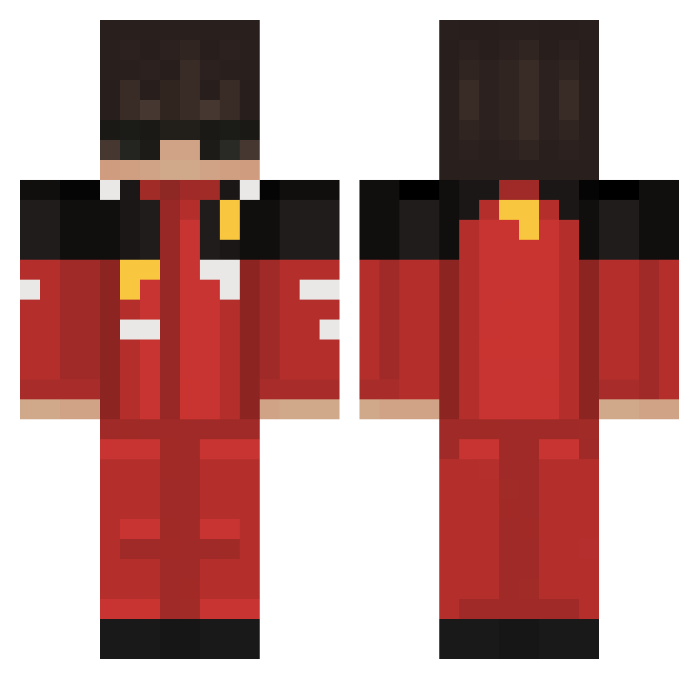 Abakxi Minecraft skin, front and back view
