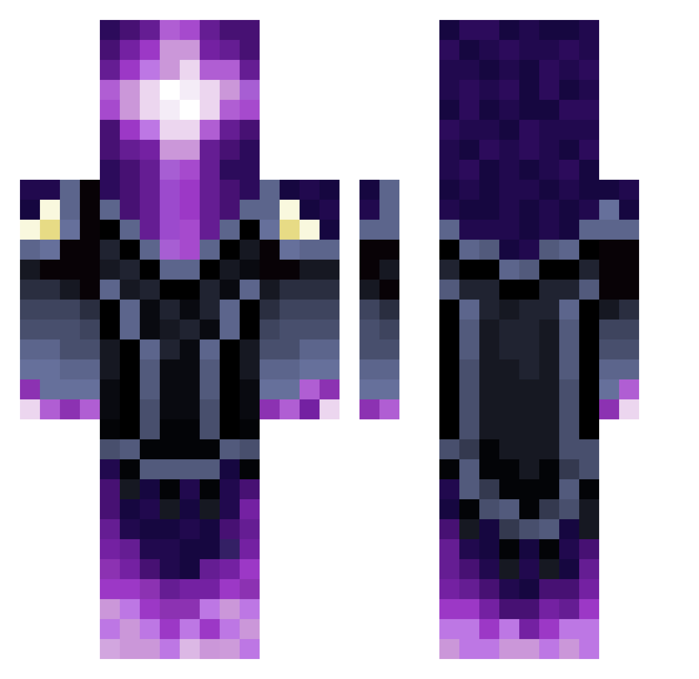 Flow_2025 Minecraft skin, front and back view