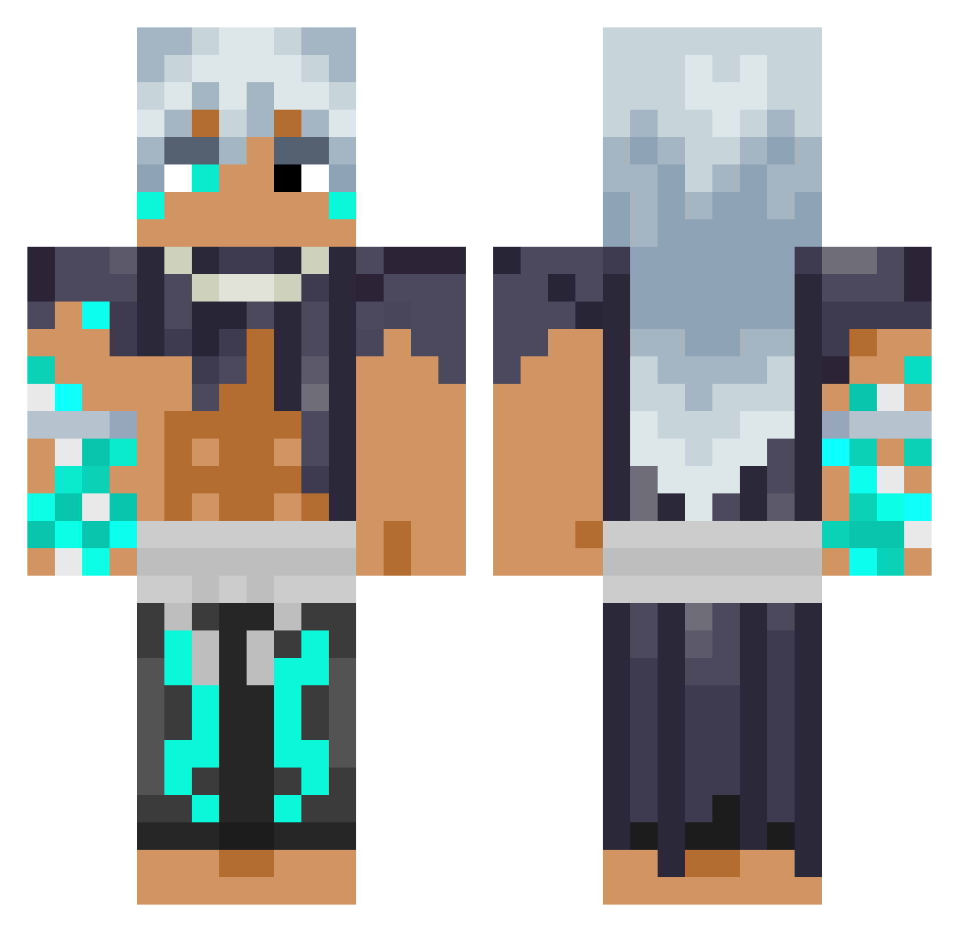 Spoon256 Minecraft skin, front and back view