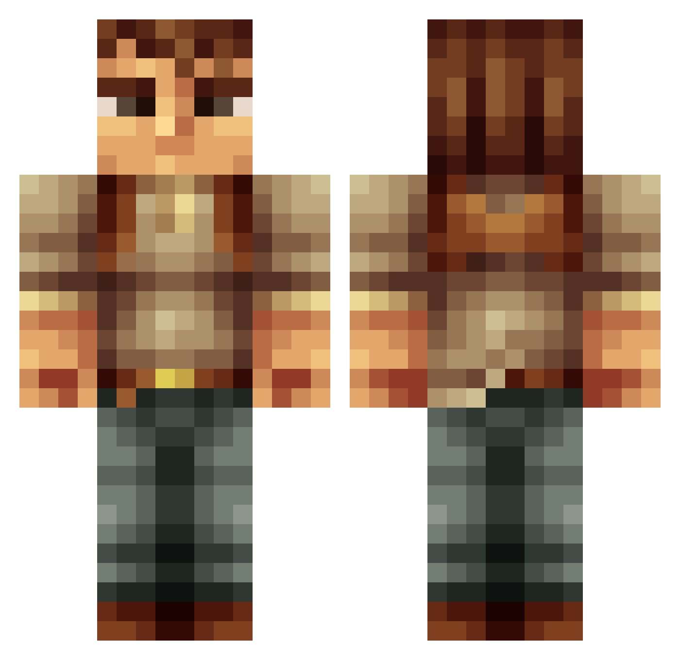 DarthTylo Minecraft skin, front and back view