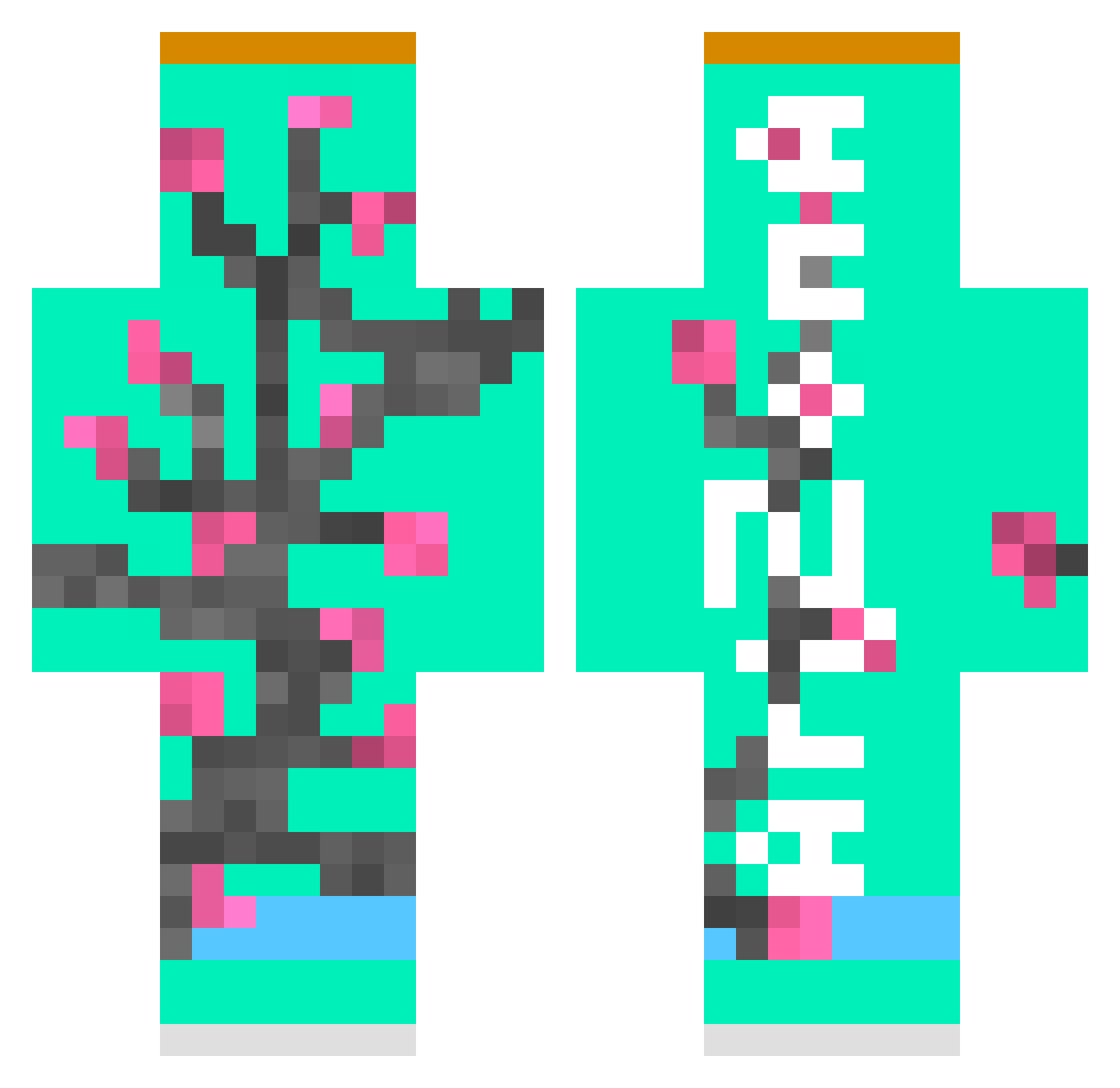hehh Minecraft skin, front and back view