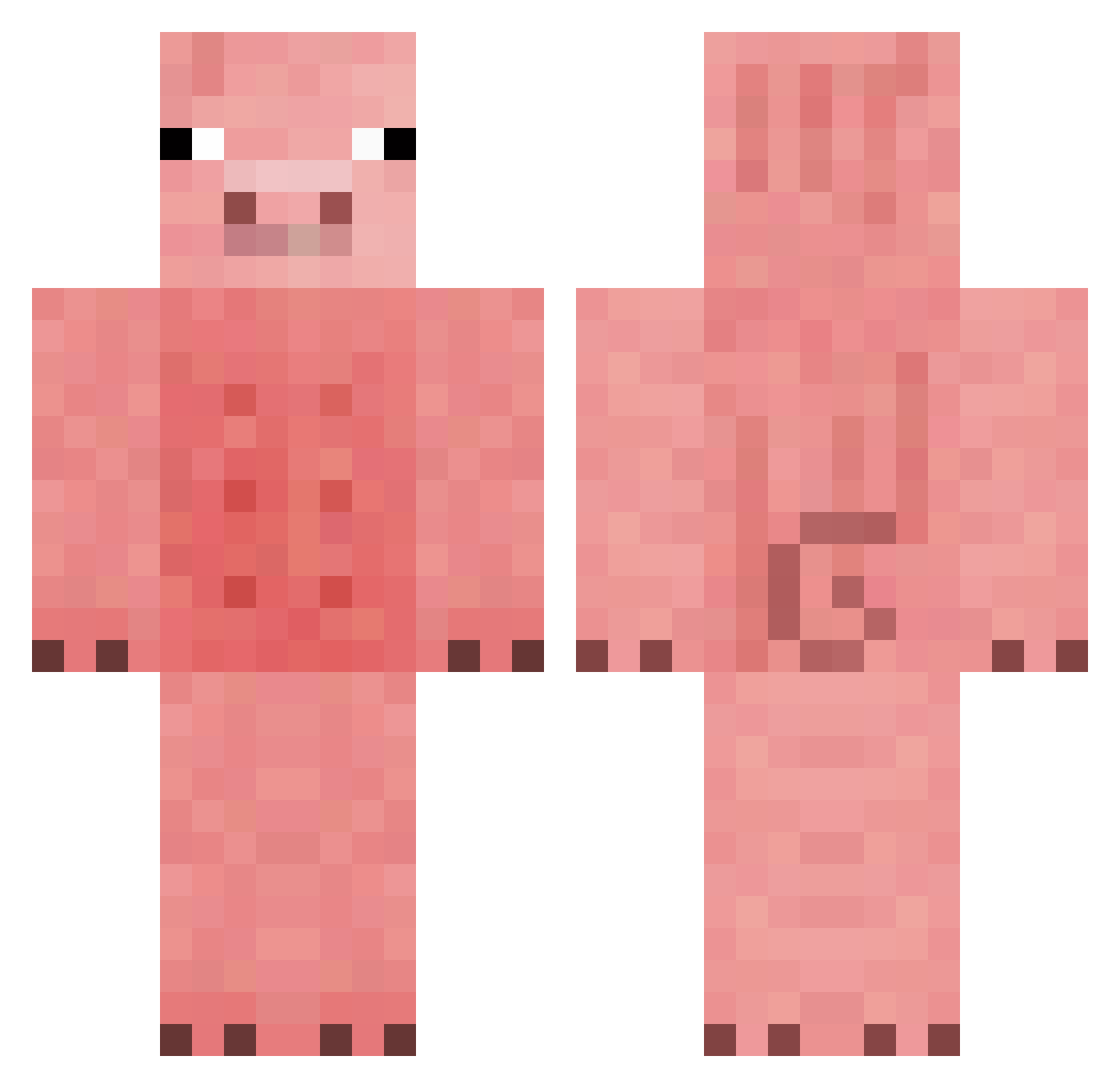 pwerrd Minecraft skin, front and back view
