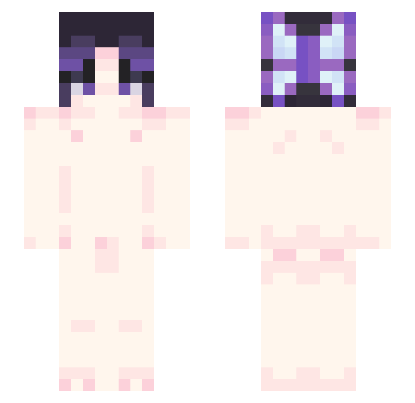 Firefenrir666 Minecraft skin, front and back view
