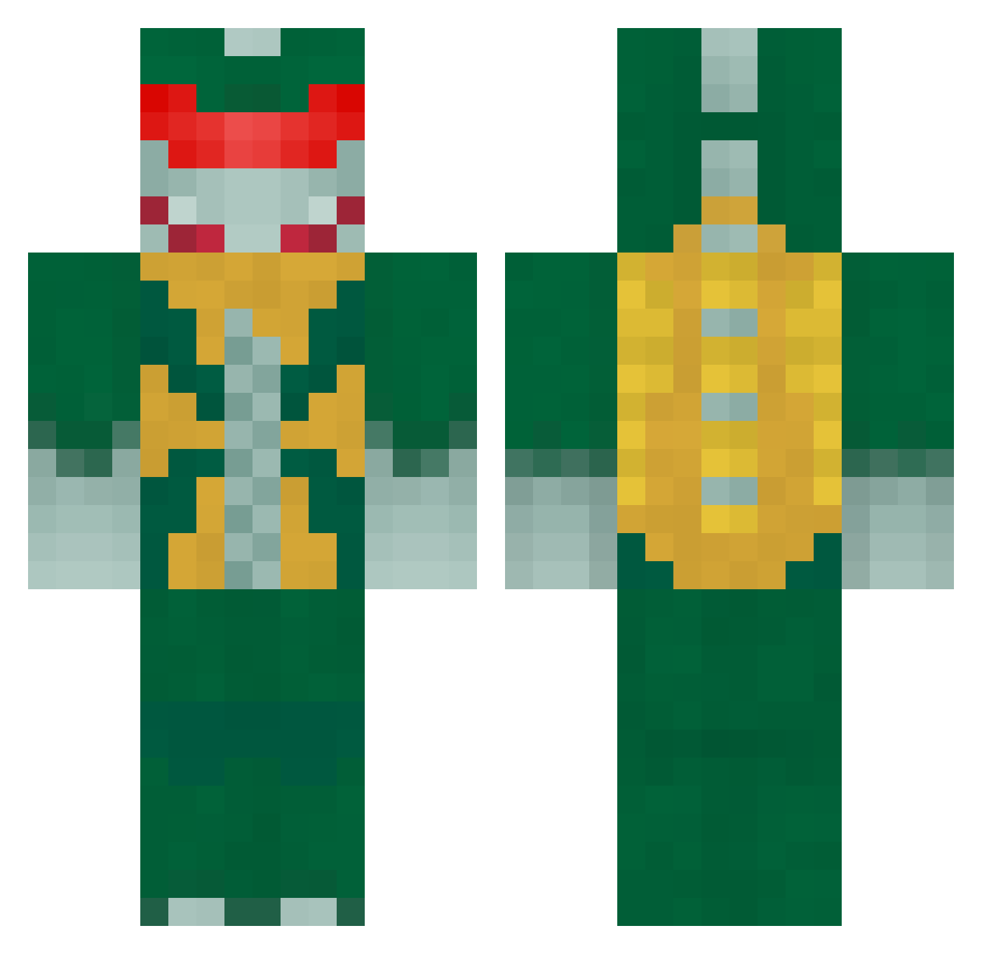 PlazmaBlud Minecraft skin, front and back view