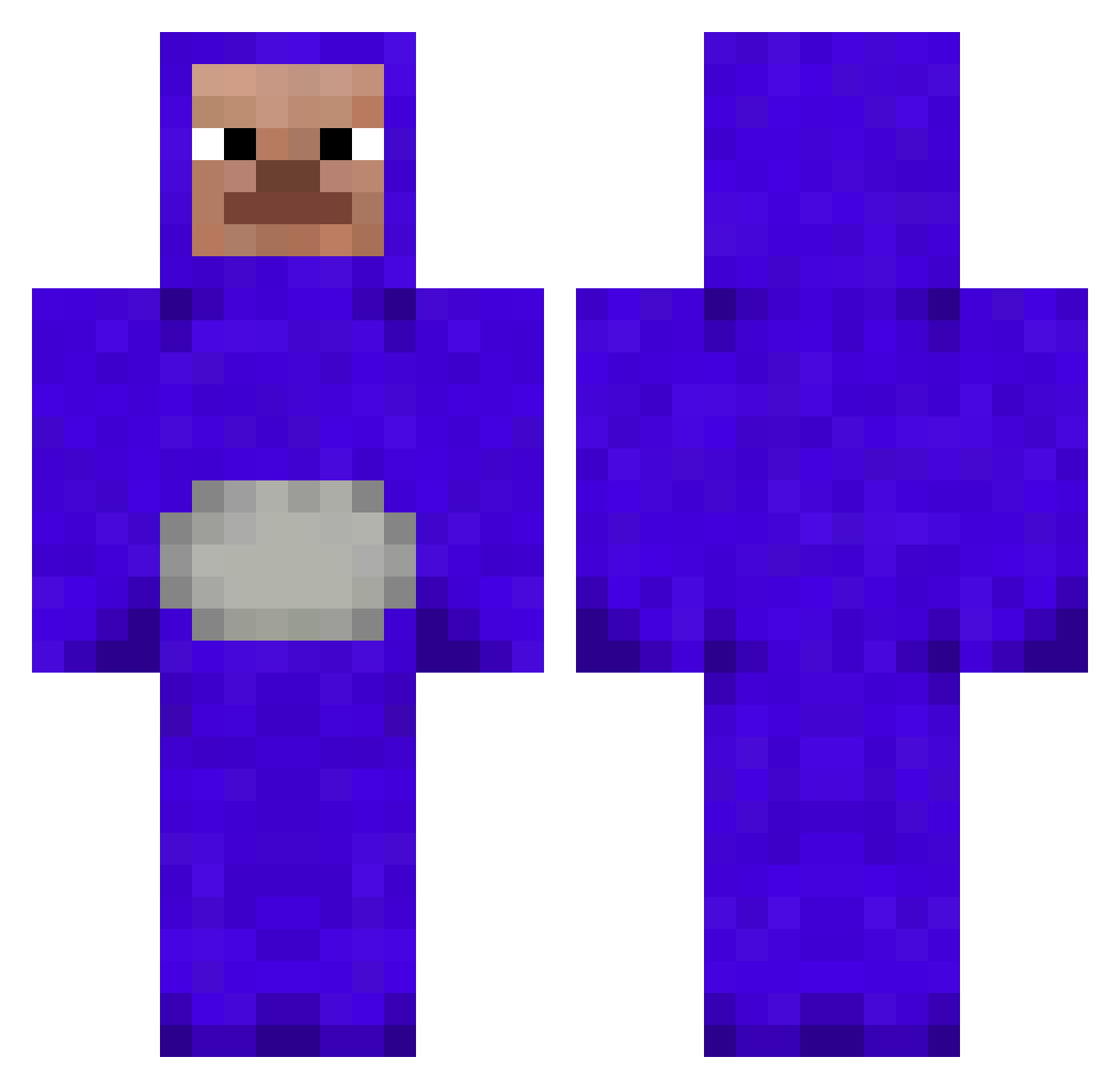 bexd Minecraft skin, front and back view