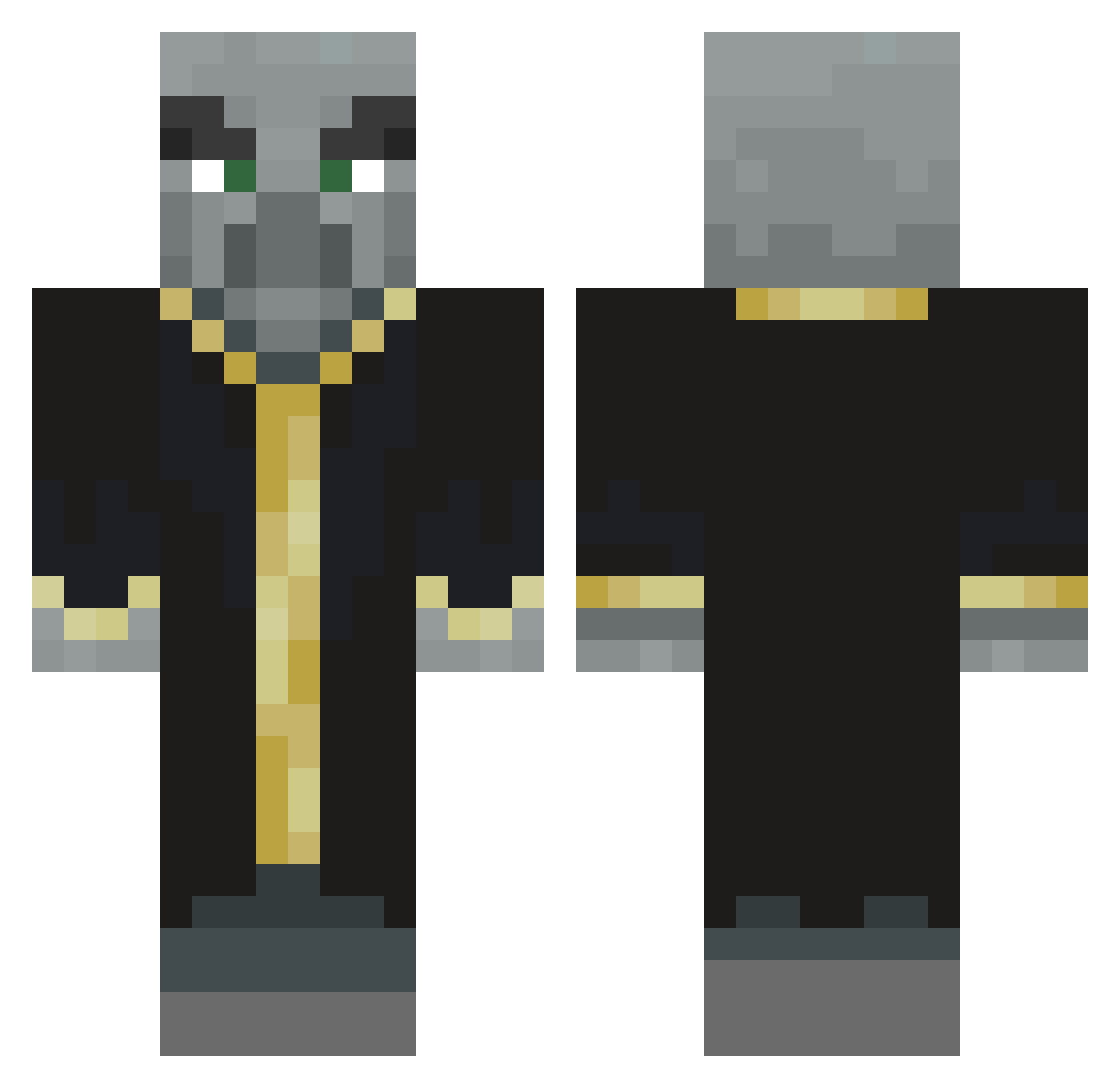 Ratgeber69 Minecraft skin, front and back view