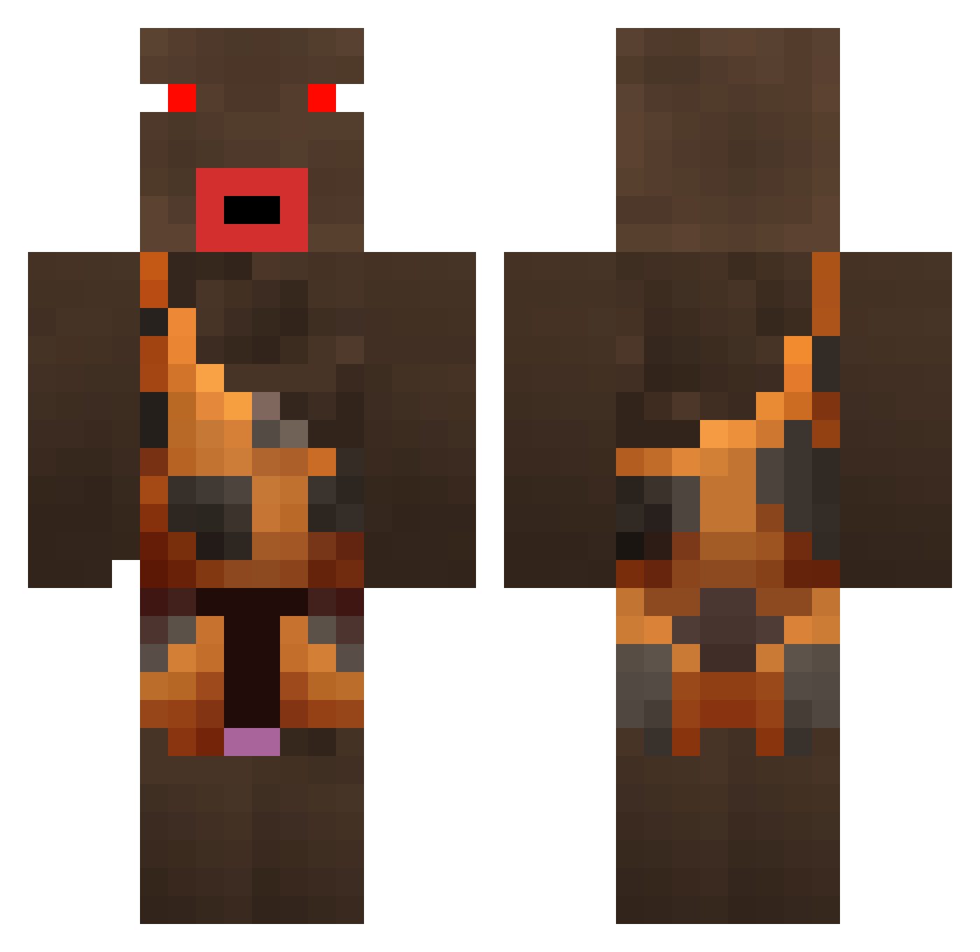 TesBad Minecraft skin, front and back view