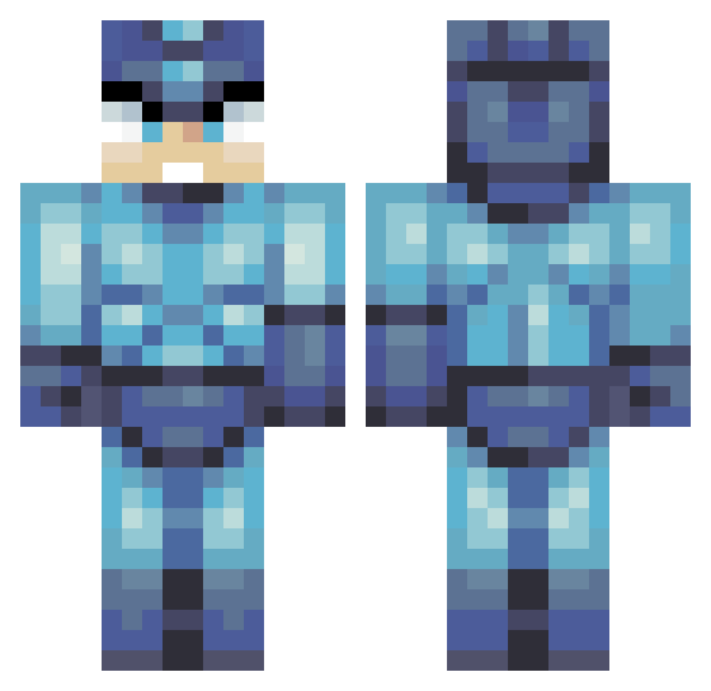 Dasgumby Minecraft skin, front and back view