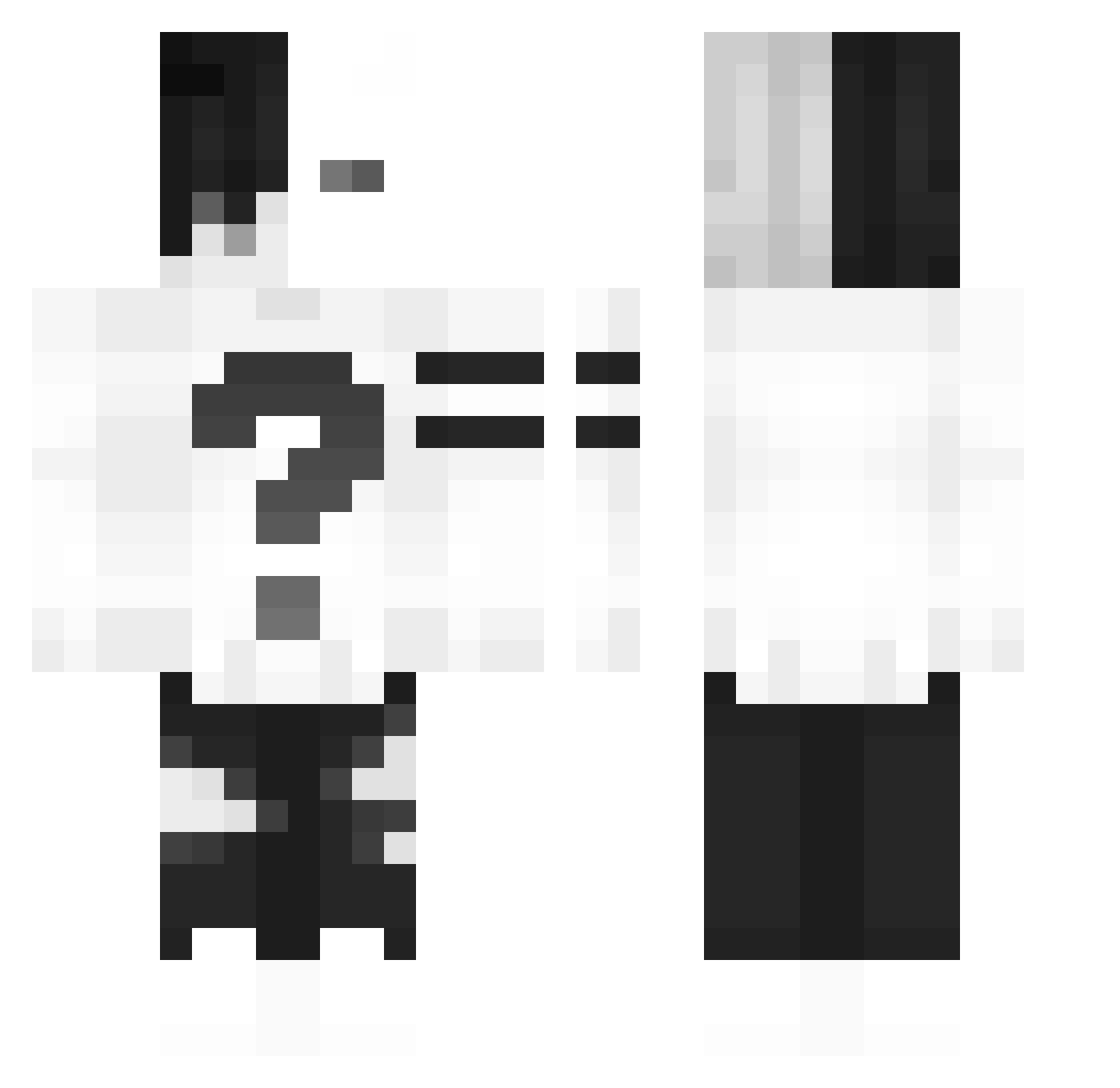 cute_is_mao Minecraft skin, front and back view