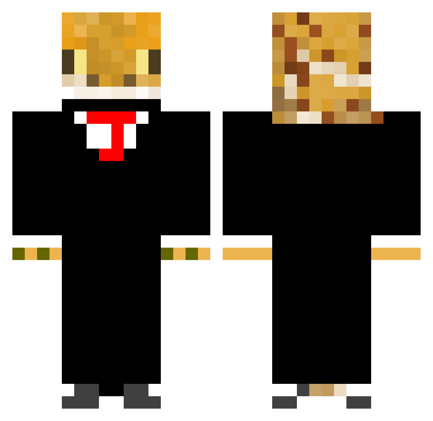 AXOdrift Minecraft skin, front and back view