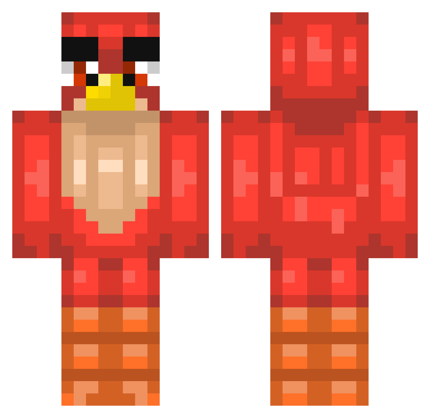 mitpoke Minecraft skin, front and back view