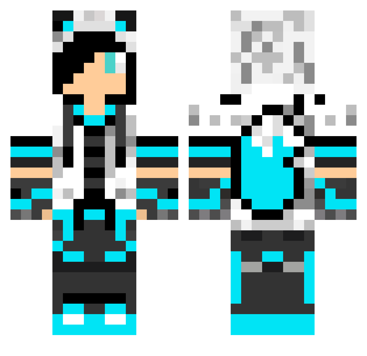 Shaizzo Minecraft skin, front and back view