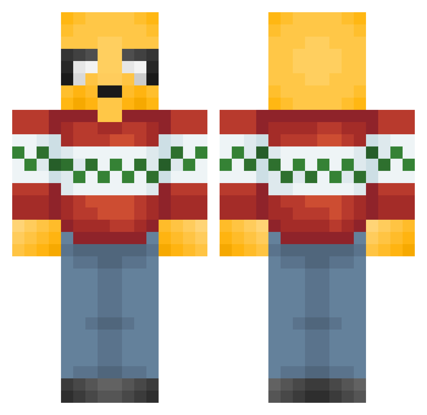 bhefboyardeee Minecraft skin, front and back view