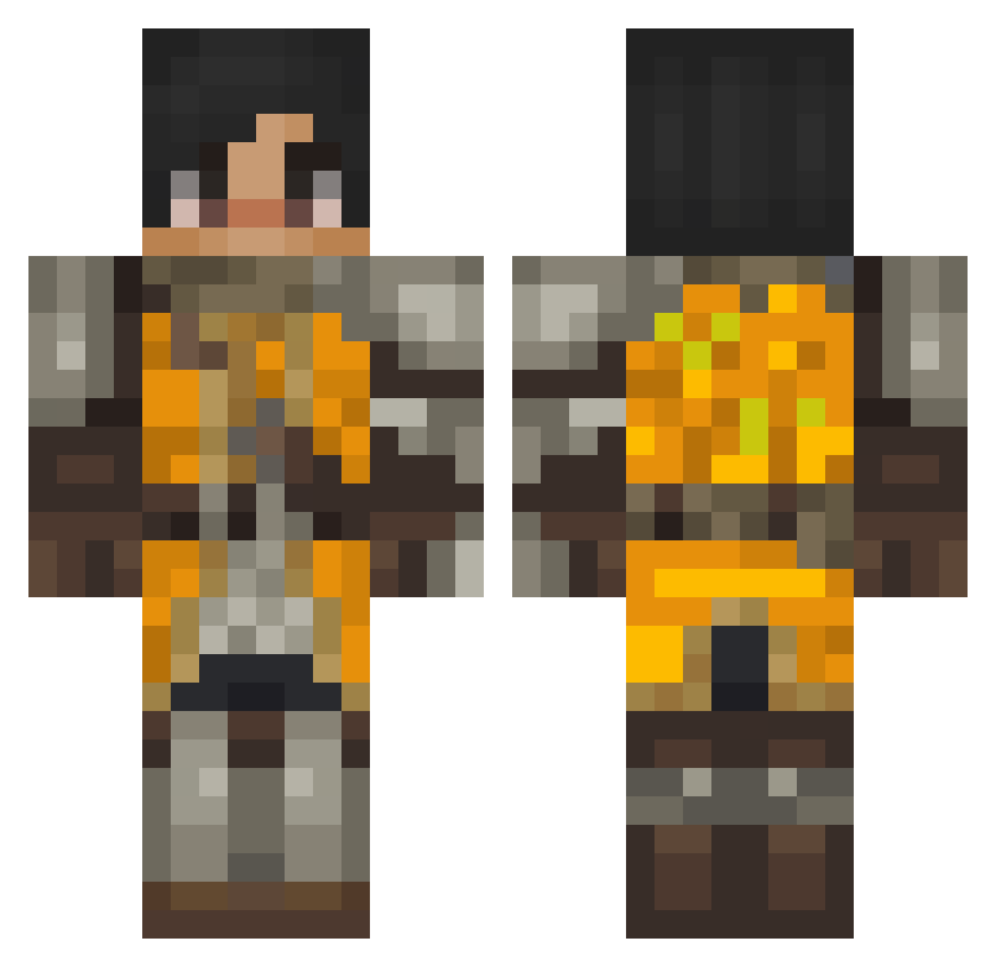 Zuplexo Minecraft skin, front and back view