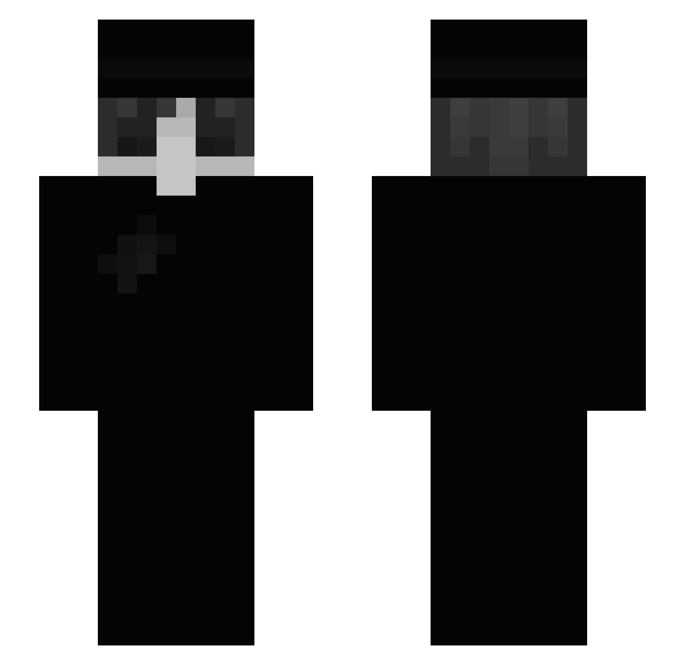 Painital Minecraft skin, front and back view