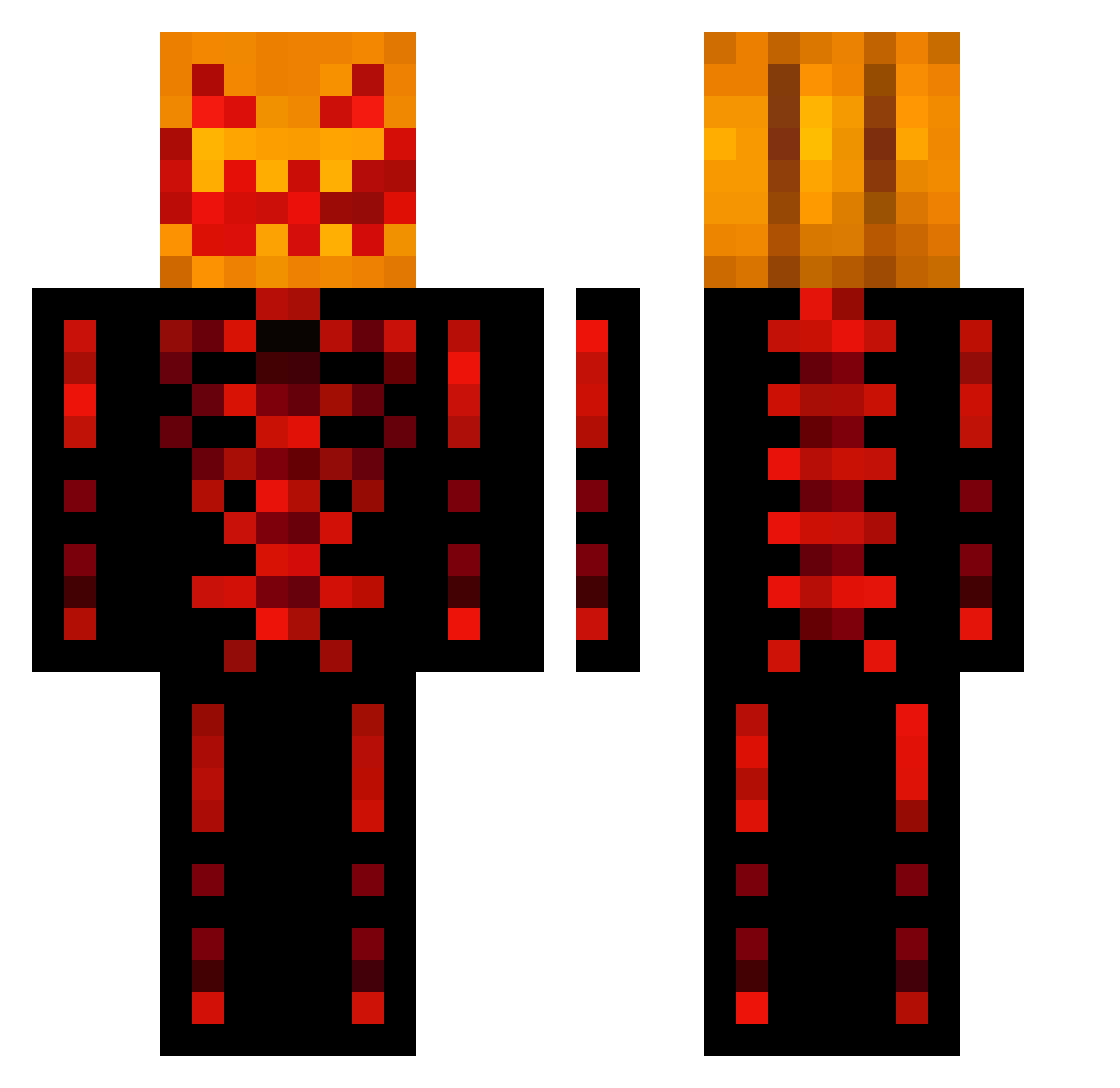 tenzln Minecraft skin, front and back view