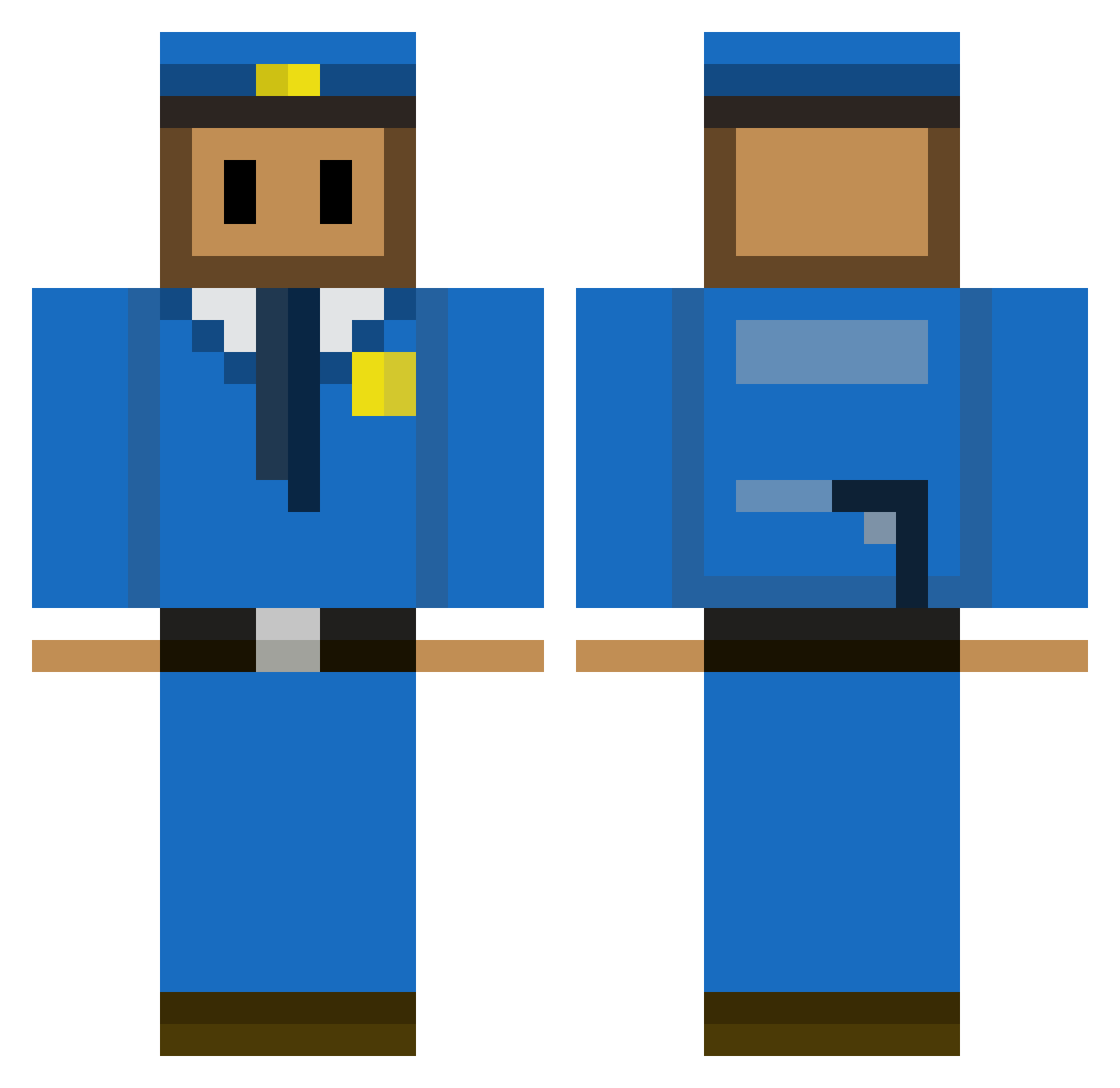 TheBoogieBender Minecraft skin, front and back view