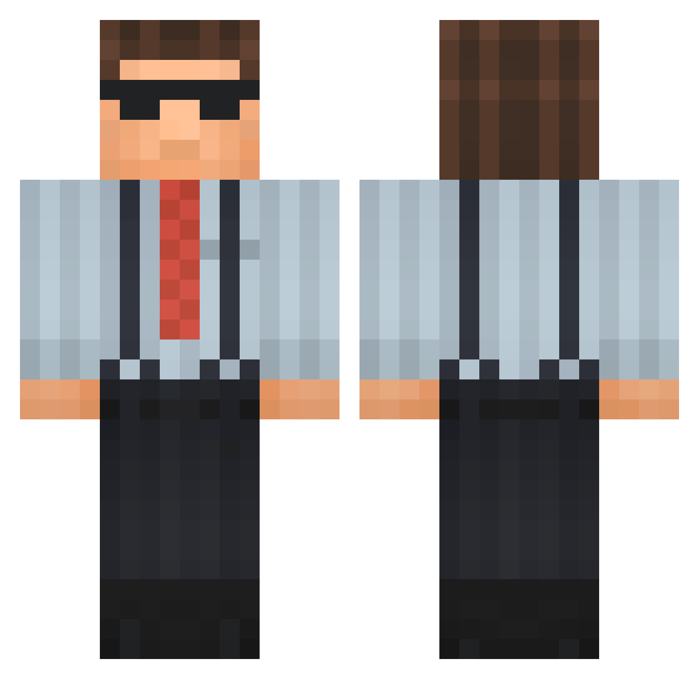 Gezat Minecraft skin, front and back view
