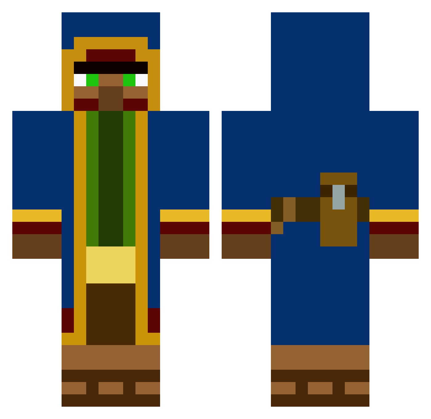 iAmAllPixels Minecraft skin, front and back view