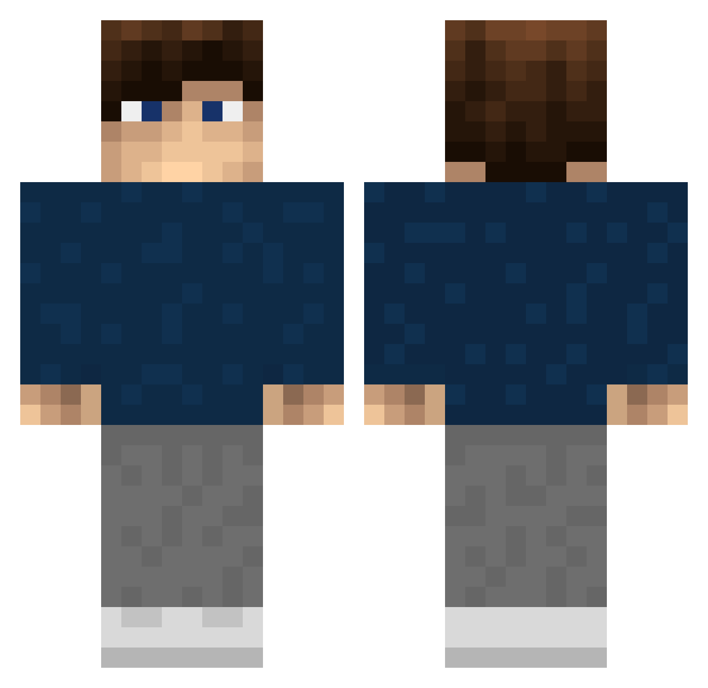 risorafa Minecraft skin, front and back view