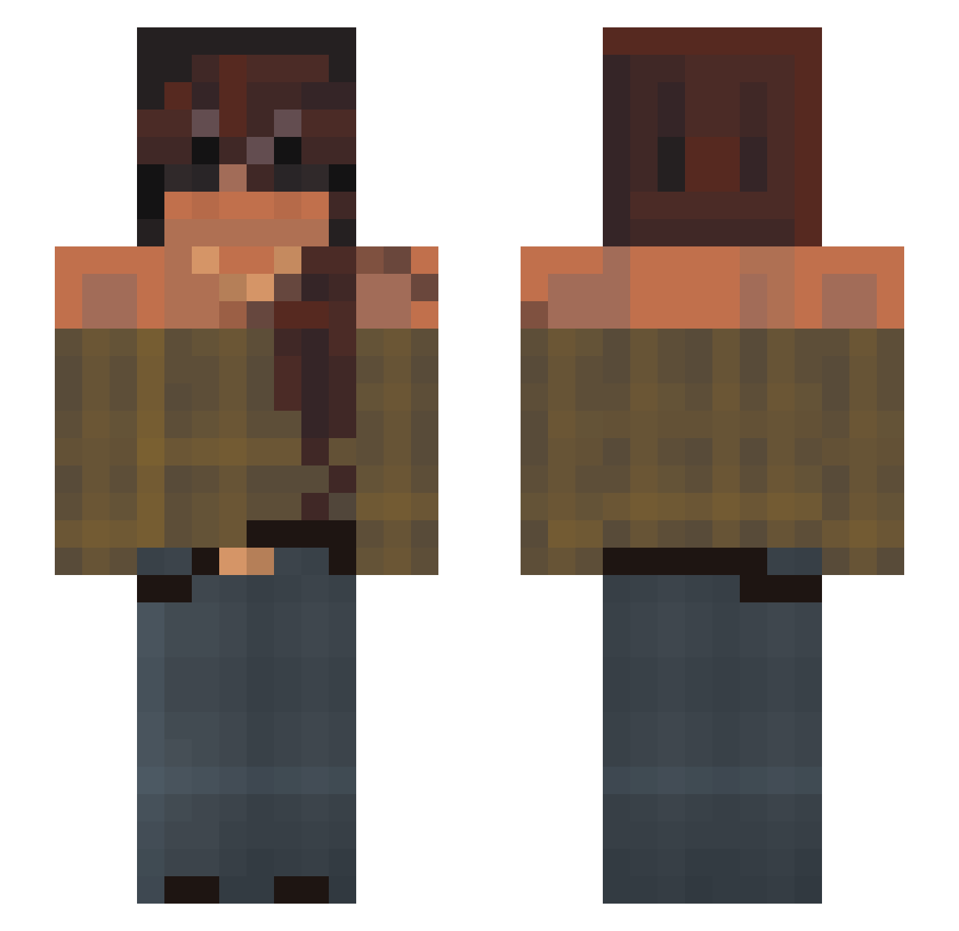 FentalityRp Minecraft skin, front and back view